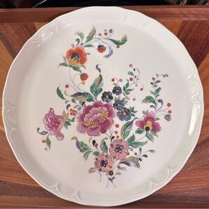Floral Rochard Limoge France Large Plate 12.5”